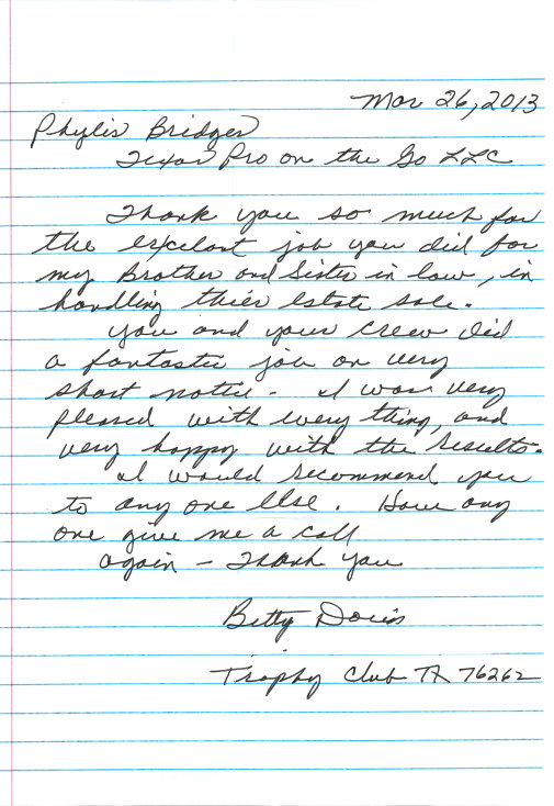 Betty D. letter